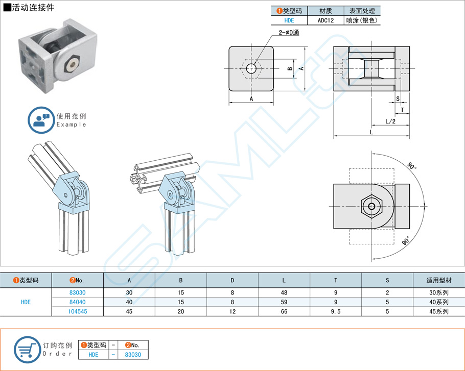 活動連接件與鋁型材的搭配方案 活動連接件與鋁型材的搭配方案