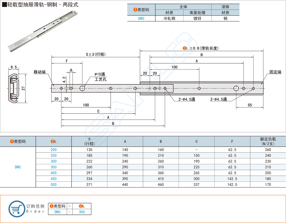 輕載型抽屜滑軌的制作工藝要求 輕載型抽屜滑軌的制作工藝要求